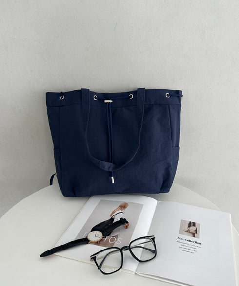 【A4収納可能】軽量ナイロン2way巾着バッグ トートバッグ リュック | MD1253036 | ネイビー