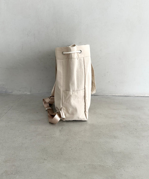 【A4収納可能】軽量ナイロン2way巾着バッグ トートバッグ リュック | MD1253036 | アイボリー