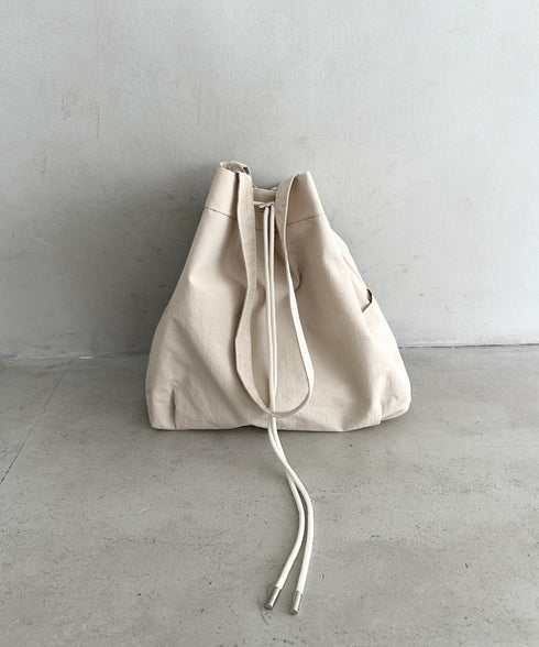 【A4収納可能】軽量ナイロン2way巾着バッグ トートバッグ リュック | MD1253036 | アイボリー