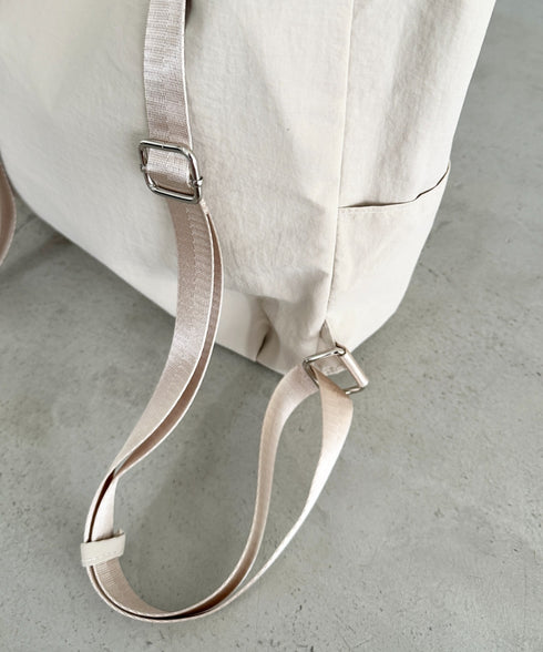 【A4収納可能】軽量ナイロン2way巾着バッグ トートバッグ リュック | MD1253036 | アイボリー