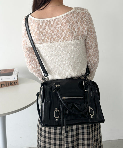 アンティークPUボストンバッグ | CL1256023 | ブラック