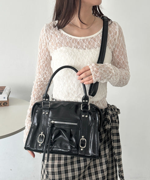 アンティークPUボストンバッグ | CL1256023 | ブラック