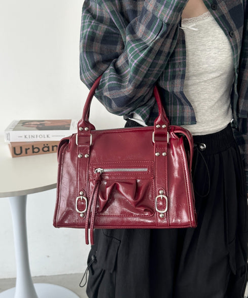 アンティークPUボストンバッグ | CL1256023 | レッド