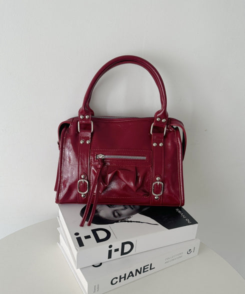 アンティークPUボストンバッグ | CL1256023 | レッド