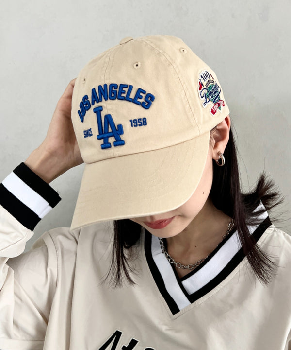 MLB KOREA(エムエルビーコリア)/ヴィンテージ 刺繍 ロゴパッチ メジャーリーグ ベースボール キャップ 帽子/Vintage Cooperstown Patch Unstruck Ball Cap | AT5253044 | アイボリー