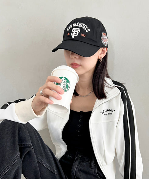 MLB KOREA(エムエルビーコリア)/ヴィンテージ 刺繍 ロゴパッチ メジャーリーグ ベースボール キャップ 帽子/Vintage Cooperstown Patch Unstruck Ball Cap | AT5253044 | ブラック系その他