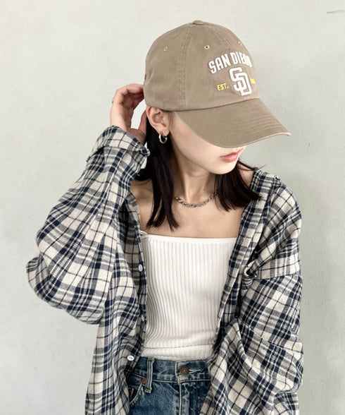 MLB KOREA(エムエルビーコリア)/ヴィンテージ 刺繍 ロゴパッチ メジャーリーグ ベースボール キャップ 帽子/Vintage Cooperstown Patch Unstruck Ball Cap | AT5253044 | ベージュ