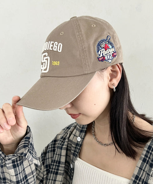 MLB KOREA(エムエルビーコリア)/ヴィンテージ 刺繍 ロゴパッチ メジャーリーグ ベースボール キャップ 帽子/Vintage Cooperstown Patch Unstruck Ball Cap | AT5253044 | ベージュ