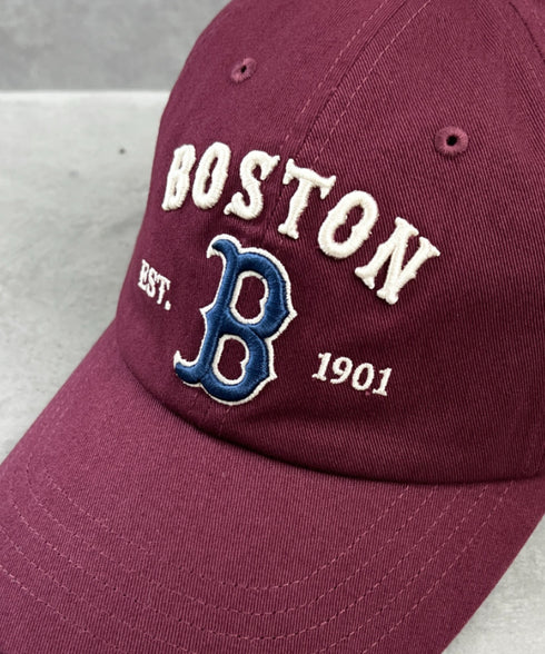 MLB KOREA(エムエルビーコリア)/ヴィンテージ 刺繍 ロゴパッチ メジャーリーグ ベースボール キャップ 帽子/Vintage Cooperstown Patch Unstruck Ball Cap | AT5253044 | ワインレッド