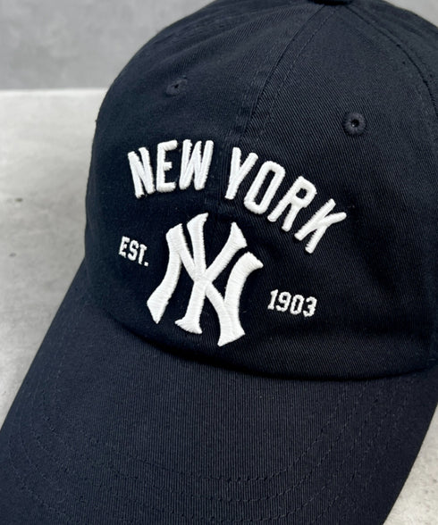 MLB KOREA(エムエルビーコリア)/ヴィンテージ 刺繍 ロゴパッチ メジャーリーグ ベースボール キャップ 帽子/Vintage Cooperstown Patch Unstruck Ball Cap | AT5253044 | ブラック