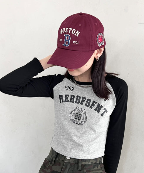 MLB KOREA(エムエルビーコリア)/ヴィンテージ 刺繍 ロゴパッチ メジャーリーグ ベースボール キャップ 帽子/Vintage Cooperstown Patch Unstruck Ball Cap | AT5253044 | ワインレッド