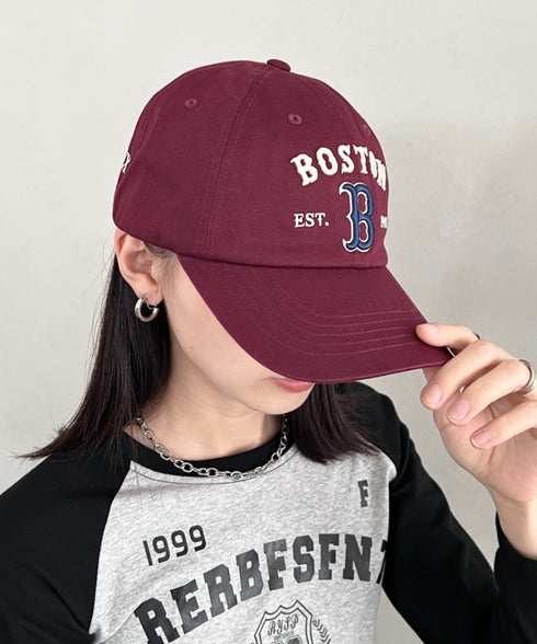 MLB KOREA(エムエルビーコリア)/ヴィンテージ 刺繍 ロゴパッチ メジャーリーグ ベースボール キャップ 帽子/Vintage Cooperstown Patch Unstruck Ball Cap | AT5253044 | ワインレッド