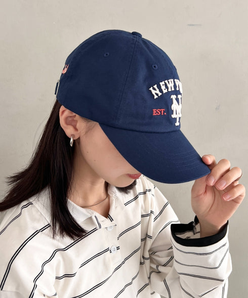 MLB KOREA(エムエルビーコリア)/ヴィンテージ 刺繍 ロゴパッチ メジャーリーグ ベースボール キャップ 帽子/Vintage Cooperstown Patch Unstruck Ball Cap | AT5253044 | ネイビー