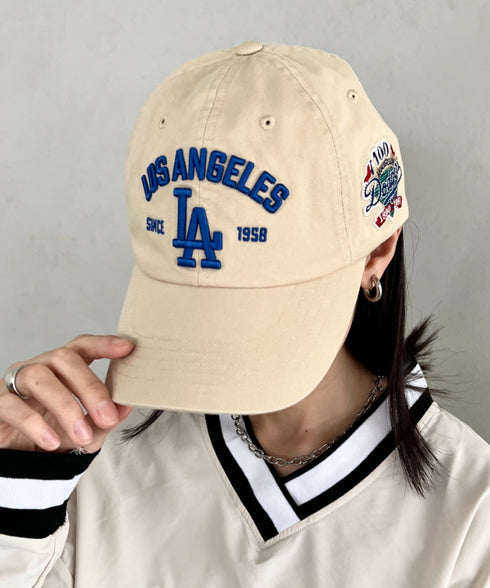 MLB KOREA(エムエルビーコリア)/ヴィンテージ 刺繍 ロゴパッチ メジャーリーグ ベースボール キャップ 帽子/Vintage Cooperstown Patch Unstruck Ball Cap | AT5253044 | アイボリー