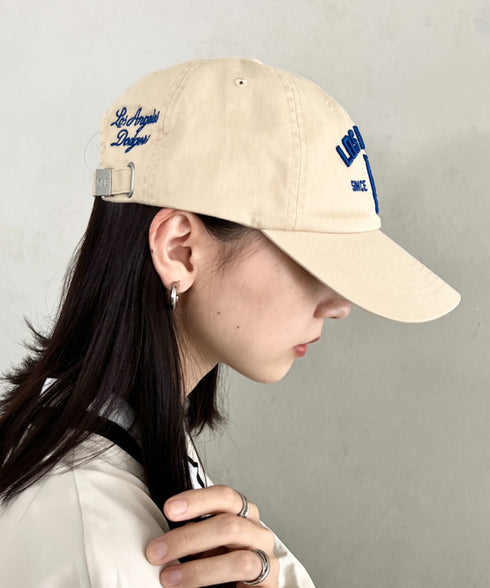 MLB KOREA(エムエルビーコリア)/ヴィンテージ 刺繍 ロゴパッチ メジャーリーグ ベースボール キャップ 帽子/Vintage Cooperstown Patch Unstruck Ball Cap | AT5253044 | アイボリー