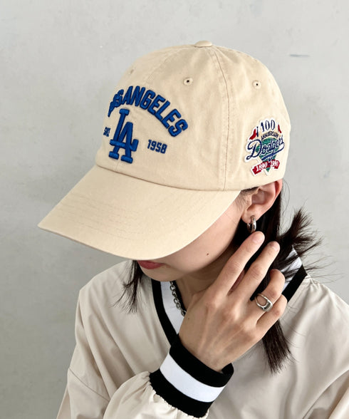 MLB KOREA(エムエルビーコリア)/ヴィンテージ 刺繍 ロゴパッチ メジャーリーグ ベースボール キャップ 帽子/Vintage Cooperstown Patch Unstruck Ball Cap | AT5253044 | アイボリー