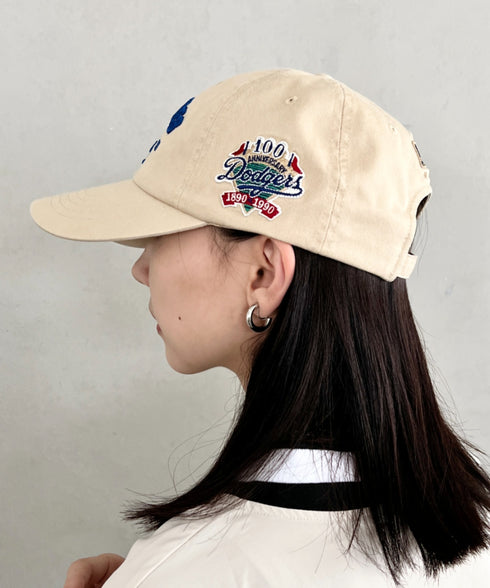 MLB KOREA(エムエルビーコリア)/ヴィンテージ 刺繍 ロゴパッチ メジャーリーグ ベースボール キャップ 帽子/Vintage Cooperstown Patch Unstruck Ball Cap | AT5253044 | アイボリー