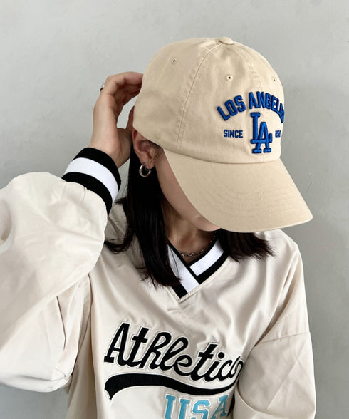 MLB KOREA(エムエルビーコリア)/ヴィンテージ 刺繍 ロゴパッチ メジャーリーグ ベースボール キャップ 帽子/Vintage Cooperstown Patch Unstruck Ball Cap | AT5253044 | アイボリー