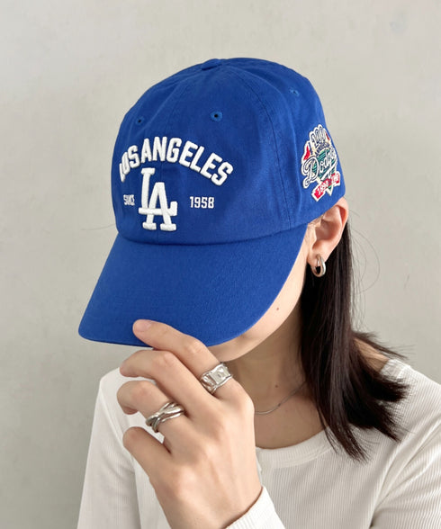 MLB KOREA(エムエルビーコリア)/ヴィンテージ 刺繍 ロゴパッチ メジャーリーグ ベースボール キャップ 帽子/Vintage Cooperstown Patch Unstruck Ball Cap | AT5253044 | ブルー