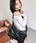 MUCENT(ムセント)/軽量 ゴールドライン ショルダー トートバッグ/MERIN GOLD LINE LEATHER SHOULDER BAG | AT1253047 | ブラック