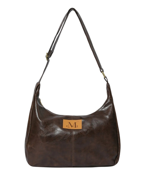 MUCENT(ムセント)/軽量 ゴールドライン ショルダー トートバッグ/MERIN GOLD LINE LEATHER SHOULDER BAG | AT1253047 | ブラウン