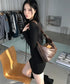 MUCENT(ムセント)/軽量 ゴールドライン ショルダー トートバッグ/MERIN GOLD LINE LEATHER SHOULDER BAG | AT1253047 | ブラウン