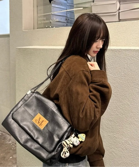 MUCENT(ムセント)/チェーン ショルダーバッグ/INFINITY LEATHER CHAIN SHOULDER BAG | AT1253049 | ブラック