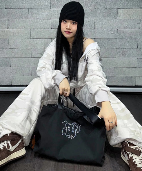 BLACK PURPLE(ブラックパープル)/大容量 クリスタル ショルダー トートバッグ/BP Crystal DoubleSide Bag | AT1253051 | ブラック