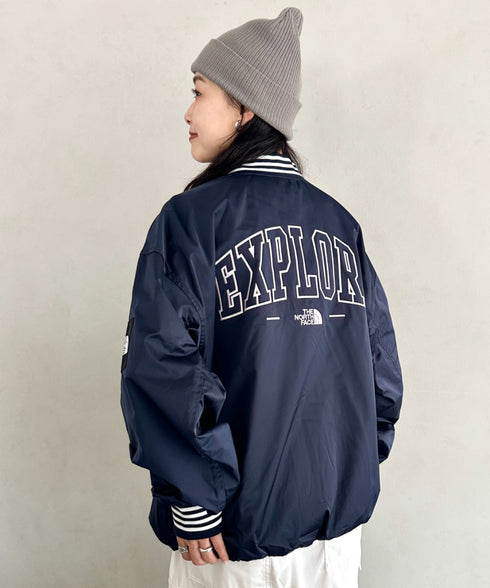 THE NORTH FACE(ザ・ノースフェイス)/ロゴ刺繍 ワッペン スタジャン ジャケット/SPORTY BOMBER JACKET | IM2253061 | ネイビー
