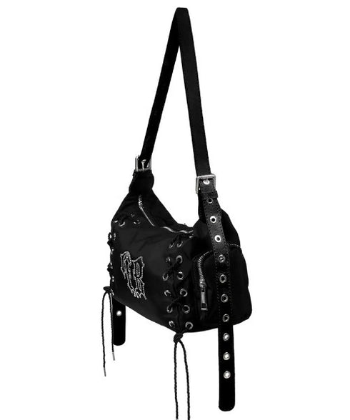 BLACK PURPLE(ブラックパープル)/3WAY 軽量 ストーン コルセット ショルダー トート クロスバッグ/Glow Corset Bag | AT1253054 | ブラック