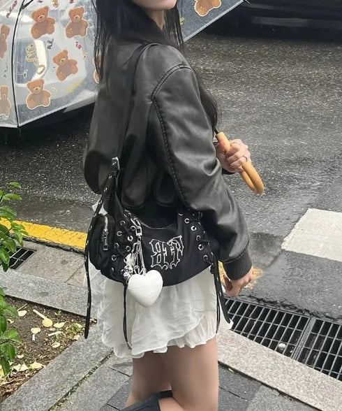 BLACK PURPLE(ブラックパープル)/3WAY 軽量 ストーン コルセット ショルダー トート クロスバッグ/Glow Corset Bag | AT1253054 | ブラック