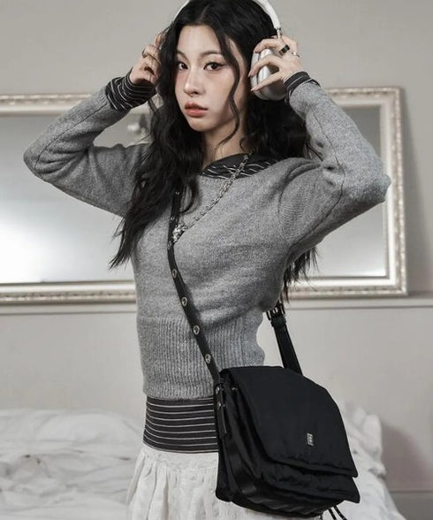 BLACK PURPLE(ブラックパープル)/3WAY 軽量 ショルダー クロスバッグ ポーチ/3-Way Cloud Bag-M | AT1253056 | ブラック