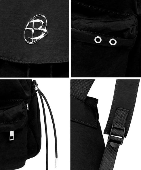 BLACK PURPLE(ブラックパープル)/A4サイズ対応 軽量 ドローコード ドローストリング バックパック リュック ナップザック/Nana Flip Bag | AT1253057 | ブラック