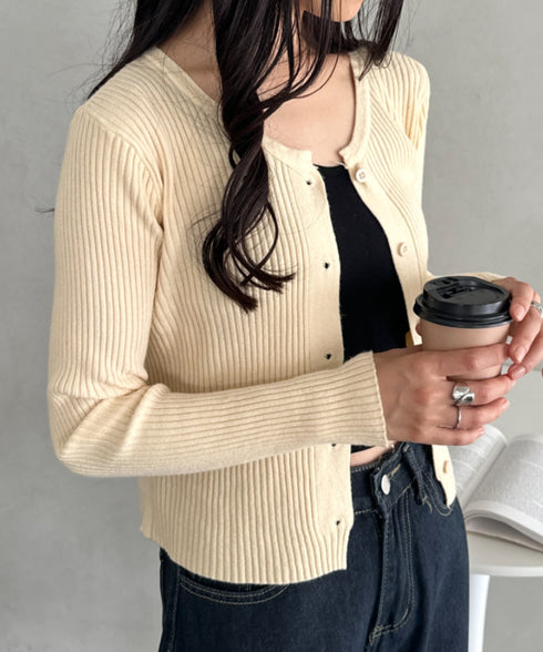 ベーシックリブニットカーディガン | CL2253019 | アイボリー