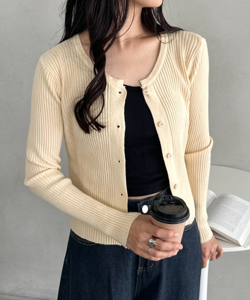 ベーシックリブニットカーディガン | CL2253019 | アイボリー