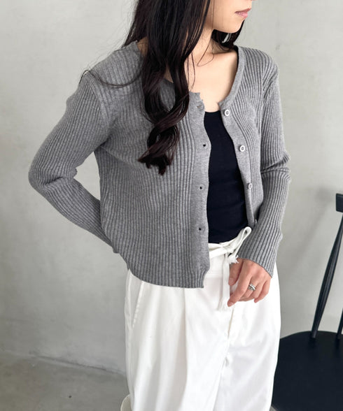 ベーシックリブニットカーディガン | CL2253019 | グレー