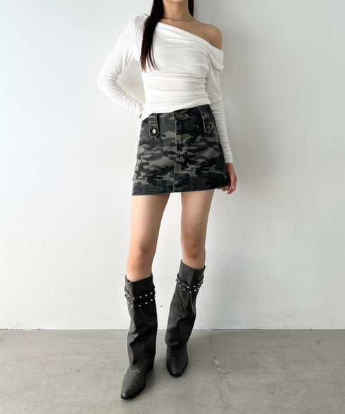 スタッズダブルベルトカバーロングブーツ | BA3256019 | ダークブラウン