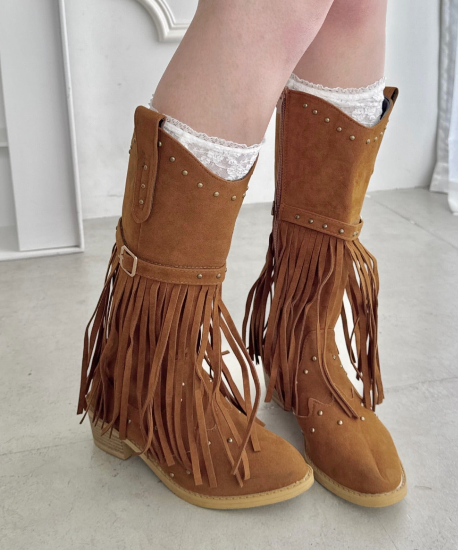 フリンジウエスタンブーツ | SL3256080 | ブラウン – Outfitter lab