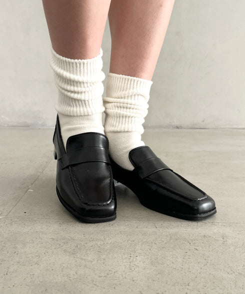 スクエアトゥローファー | MD3253041 | ブラック