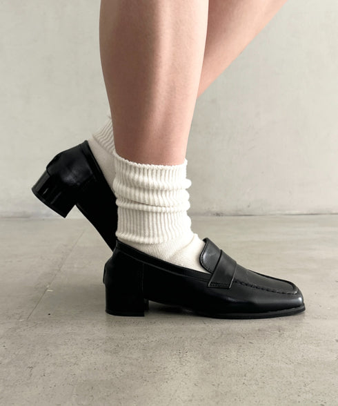 スクエアトゥローファー | MD3253041 | ブラック