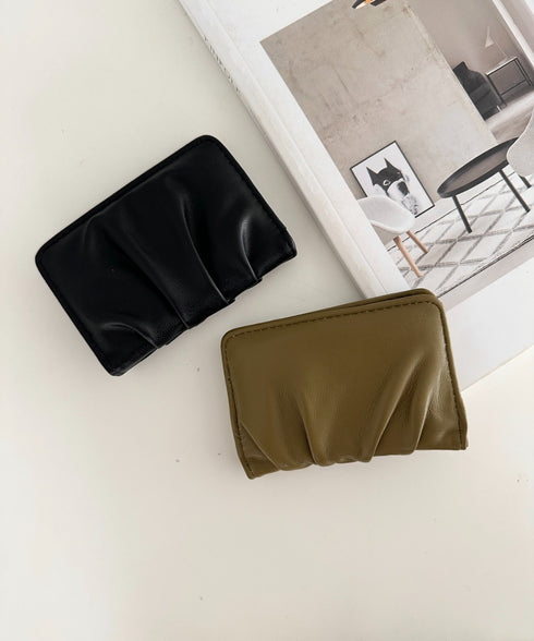 ギャザーデザインコンパクトカードケース | MD6253047 | カーキ