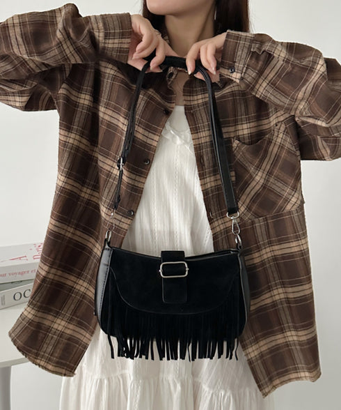 ベルトフリンジショルダーバッグ | CL1256028 | ブラック