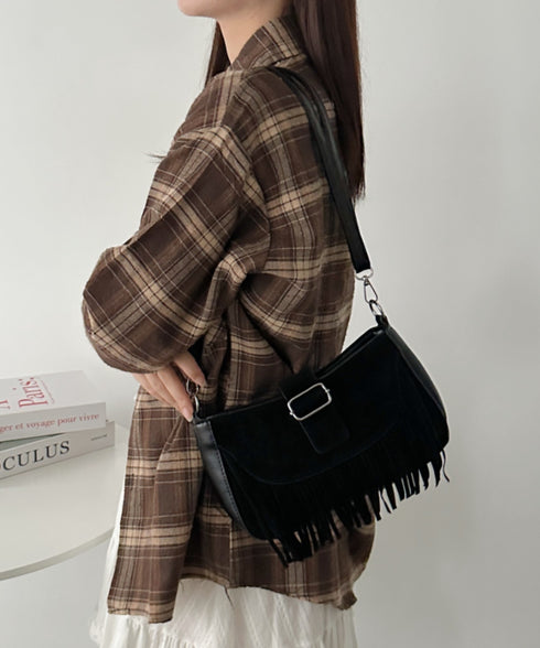 ベルトフリンジショルダーバッグ | CL1256028 | ブラック