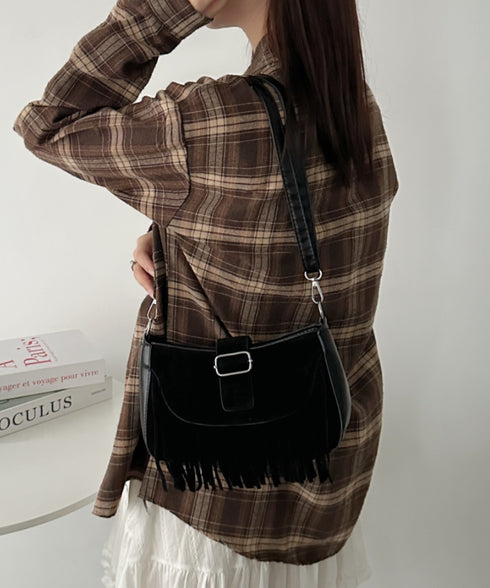 ベルトフリンジショルダーバッグ | CL1256028 | ブラック