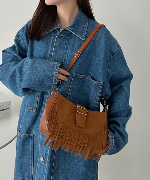 ベルトフリンジショルダーバッグ | CL1256028 | キャメル