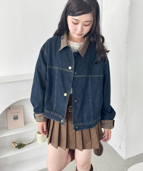 チェックカラーデニムジャケット | SL2253027 | ネイビー
