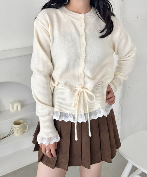 コットンレースリボンニットカーディガン | SL2256085 | アイボリー