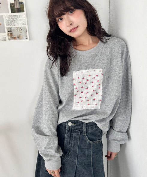 パッチワークレースプルオーバー | SL2256087 | グレー