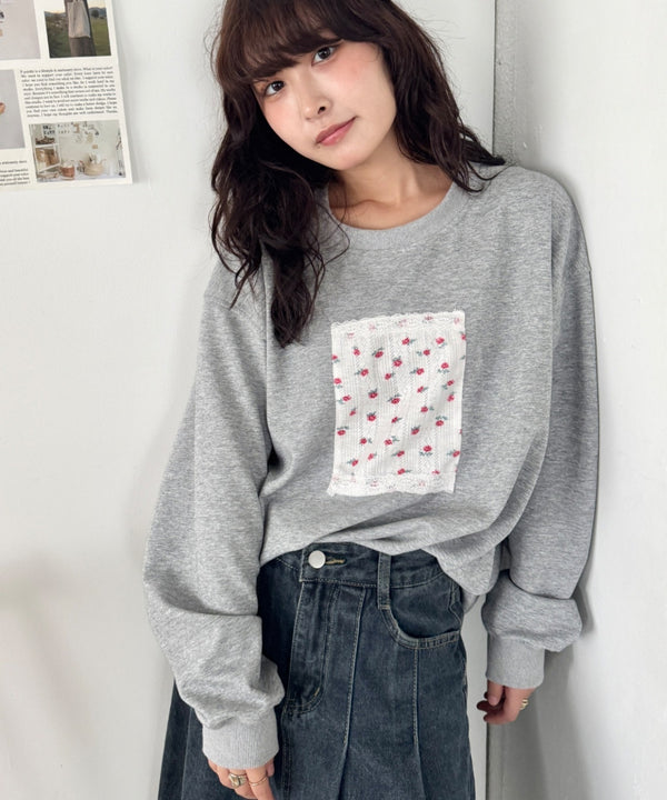 パッチワークレースプルオーバー | SL2256087 | グレー