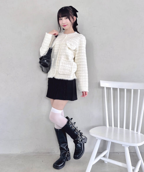 ラメツイードライクニットジャケット | LO2254002 | オフホワイト